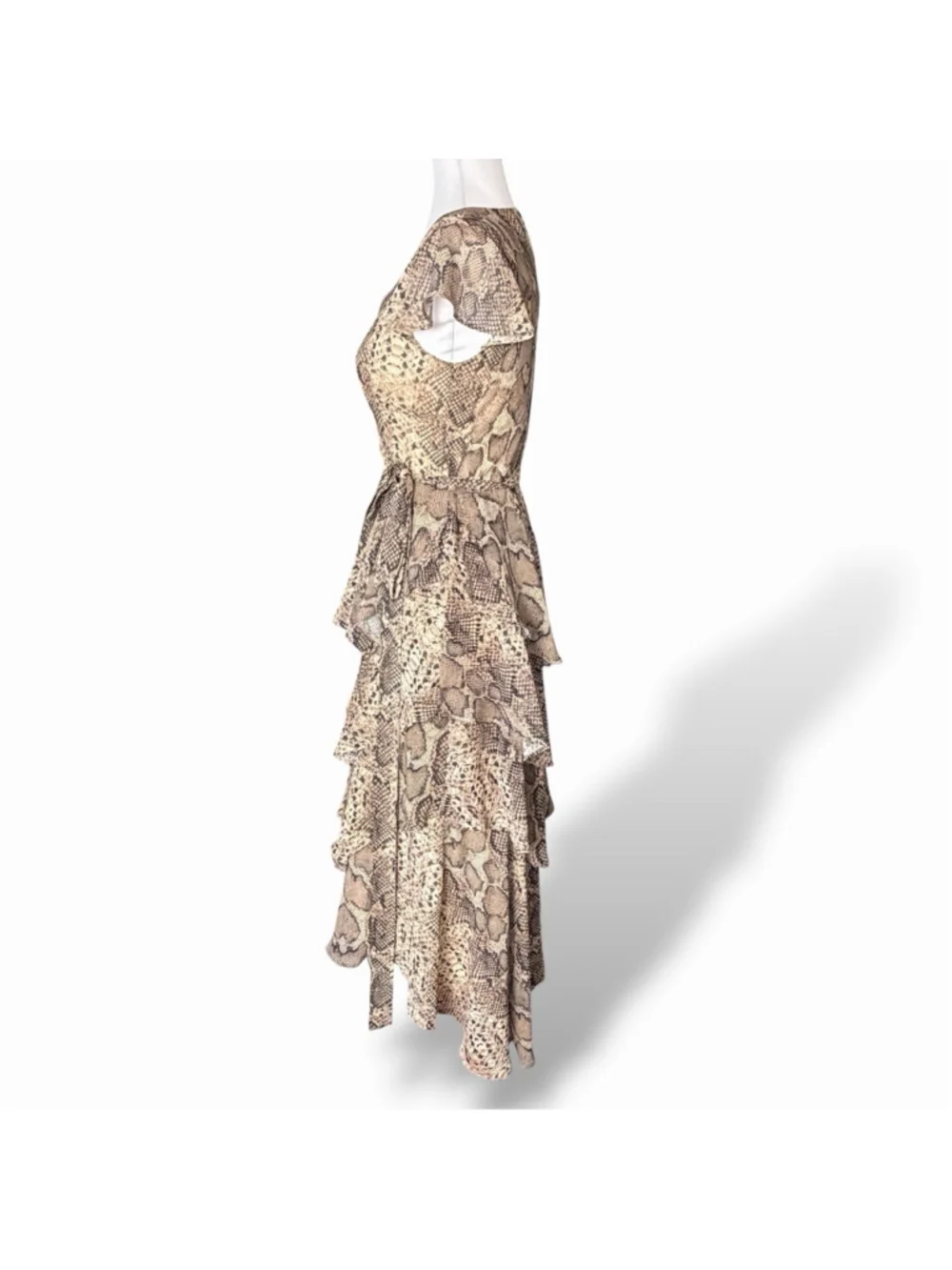 Anthropologie HUTCH NWT Serpentine Ruffled Midi Wrap Dress V Neck XS PETITE